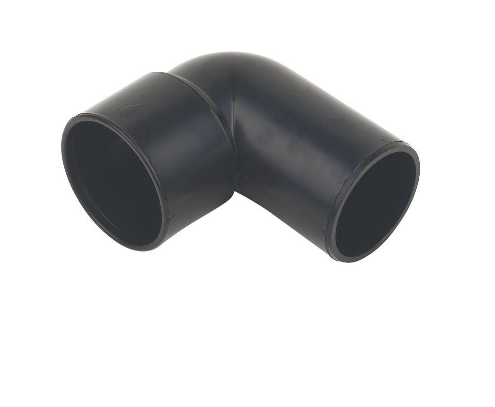 Image of FloPlast Conversion Bends 90Â° Black 40mm 5 Pack 