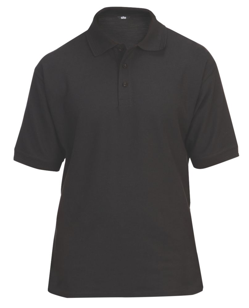 Image of Site Tanneron Polo Shirt Black Medium 42 1/2" Chest 