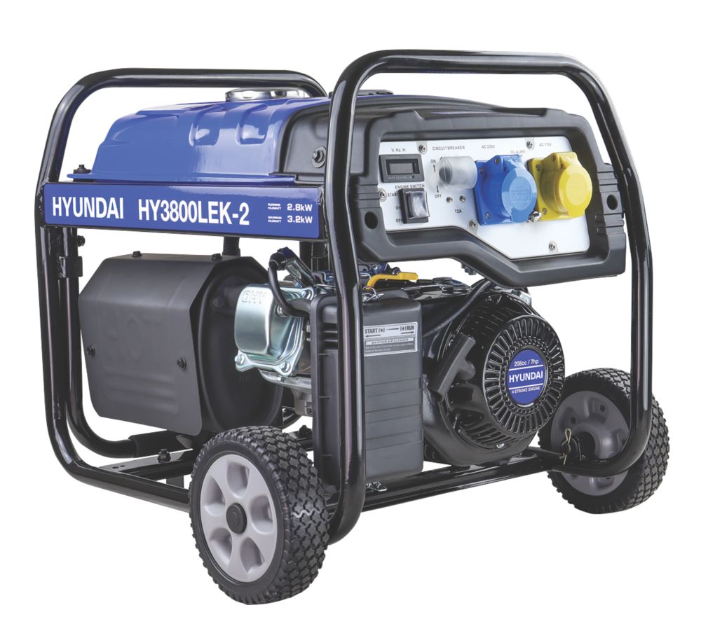 Image of Hyundai HY3800LEK-2 3.2kW Site Petrol Generator 230V 