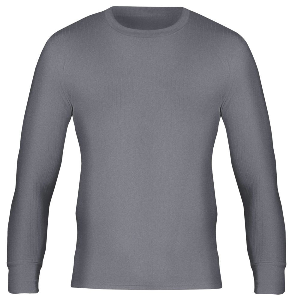 Image of Workforce WFU2600 Long Sleeve Thermal T-Shirt Base Grey Medium 33-35" Chest 
