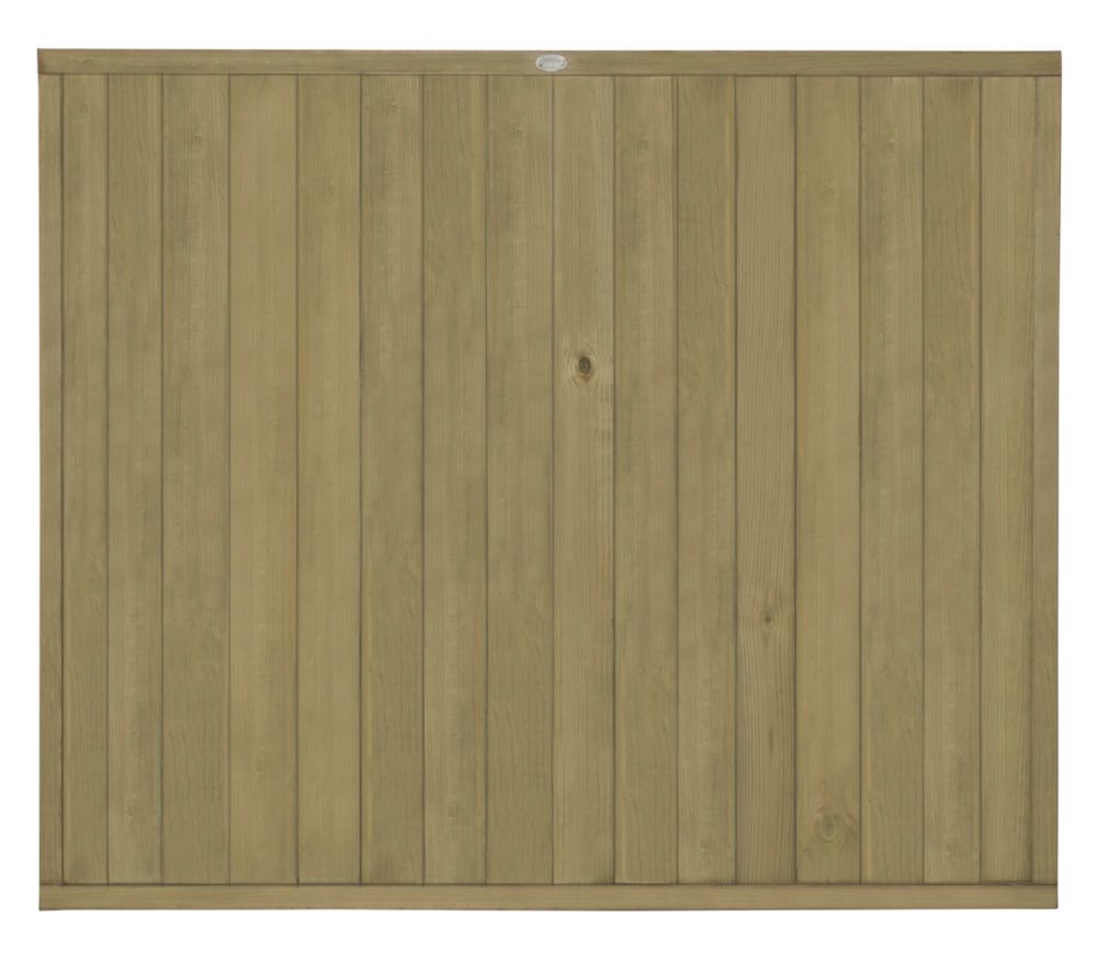 Image of Forest VTGP5PK3HD Vertical Tongue & Groove Fence Panels Natural Timber 6' x 5' Pack of 3 