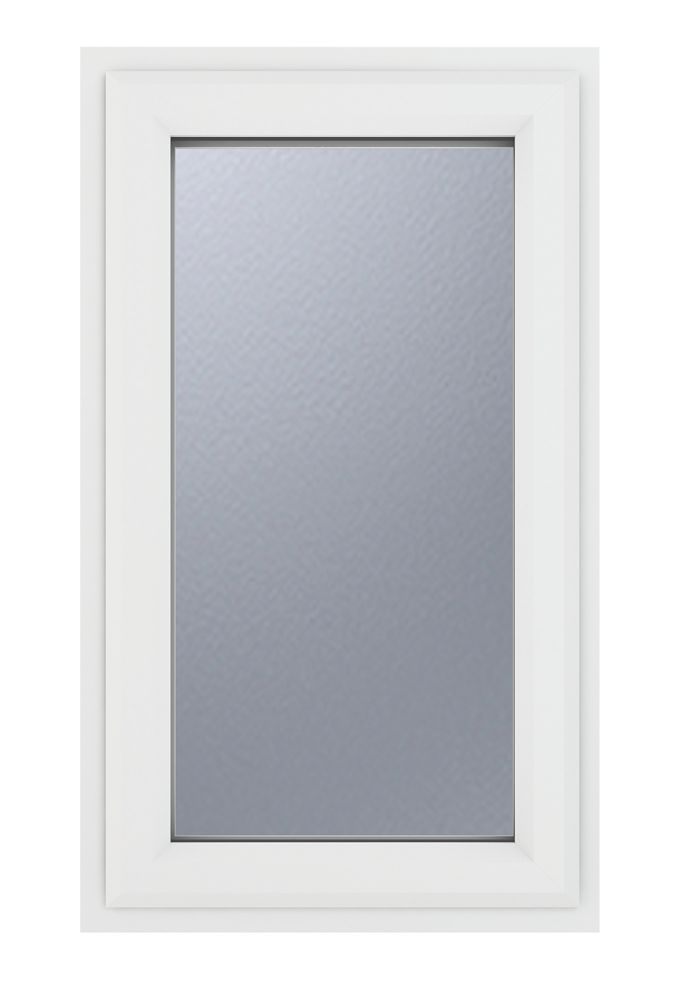 Image of Crystal Right-Hand Opening Obscure Triple-Glazed Casement White uPVC Window 610mm x 1115mm 