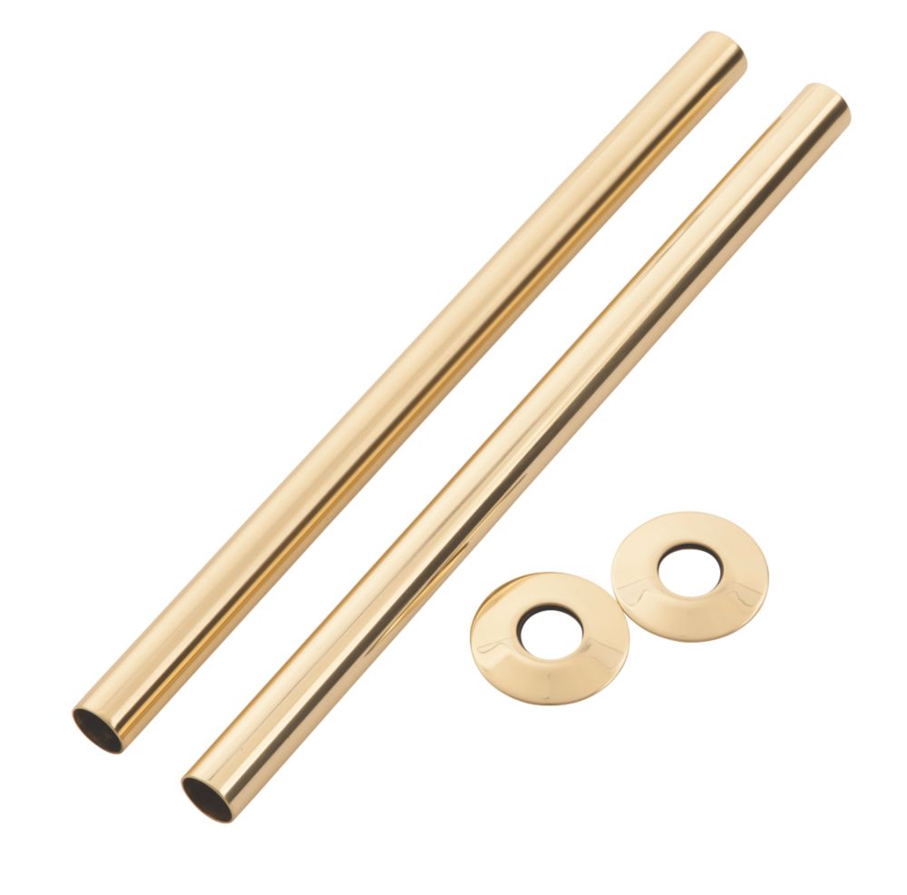 Image of Arroll Pipe Shroud Kit Antique Brass 18mm x 300mm 2 Pack 
