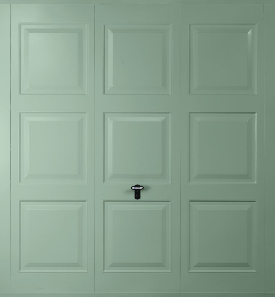 Image of Gliderol Georgian 7' x 6' 6" Non-Insulated Frameless Steel Up & Over Garage Door Chartwell Green 