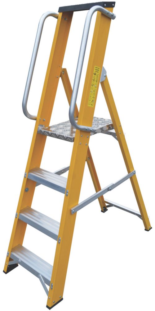 Image of Lyte Fibreglass 4-Treads Platform Stepladder 0.82m 