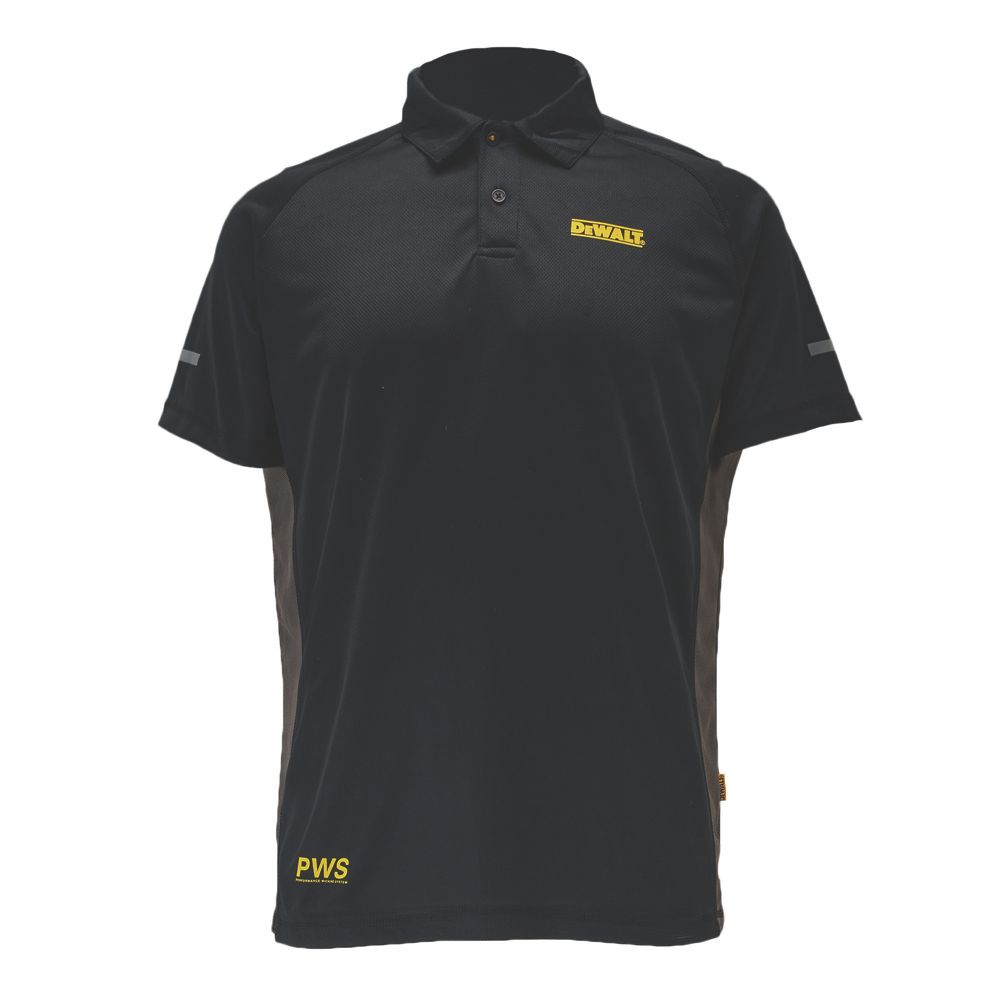 Image of DeWalt Rutland Polo Shirt Black/Grey XX Large 48-50" Chest 