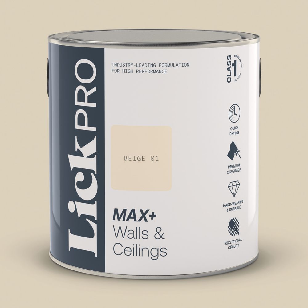 Image of LickPro Eggshell Beige 01 Emulsion Paint 2.5Ltr 