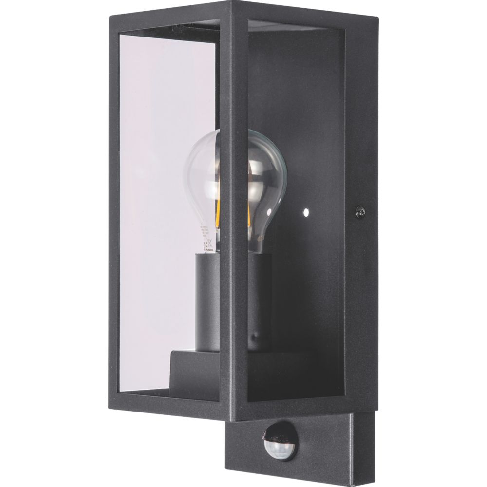 Image of Luceco Outdoor LED Decorative External Wall Lantern With PIR & Photocell Sensor Slate Grey 7W 810lm 