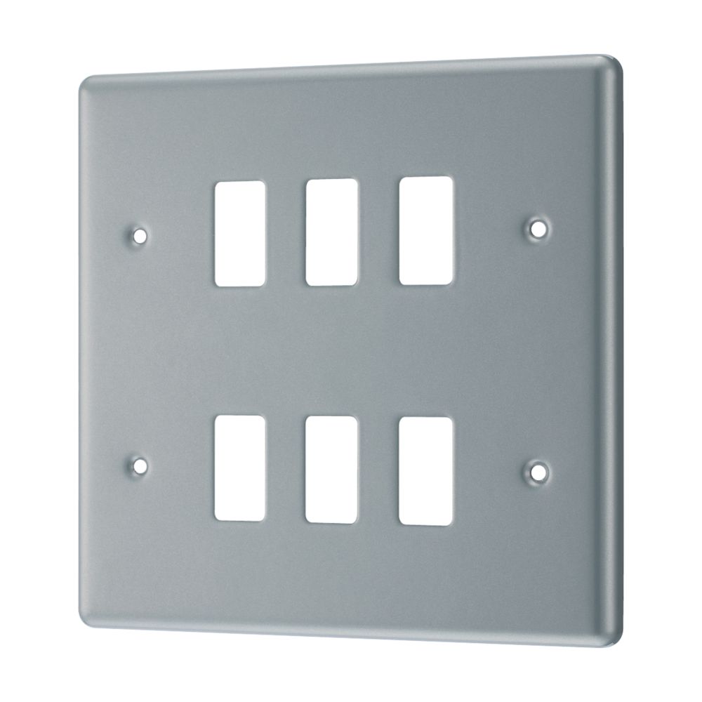 Image of British General Nexus Grid 6-Module Grid Faceplate Grey 