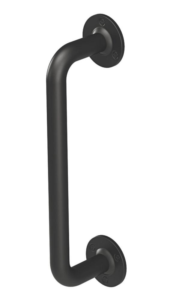 Image of Rothley Angled Household Steel Grab Rail Matt Black 305mm 