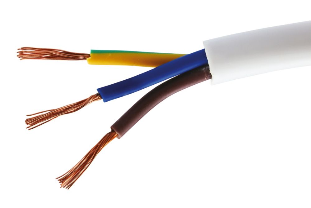 Image of Time 3183Y White 3-Core 1.0mmÂ² Flexible Cable 10m Coil 