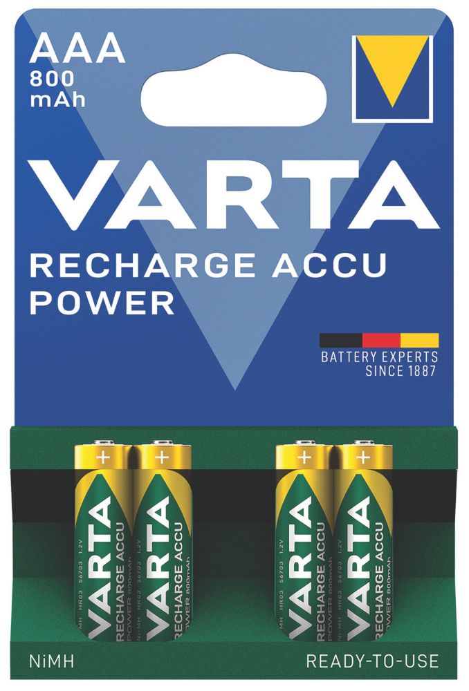 Image of Varta Ready2Use Rechargeable AAA Batteries 4 Pack 