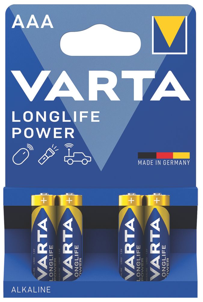 Image of Varta Longlife Power AAA High Energy Batteries 4 Pack 