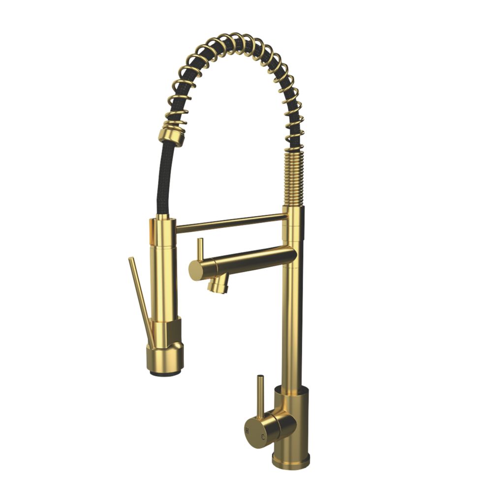 Image of ETAL Windsor Multi-Use Spray Mixer Tap Brushed Brass 