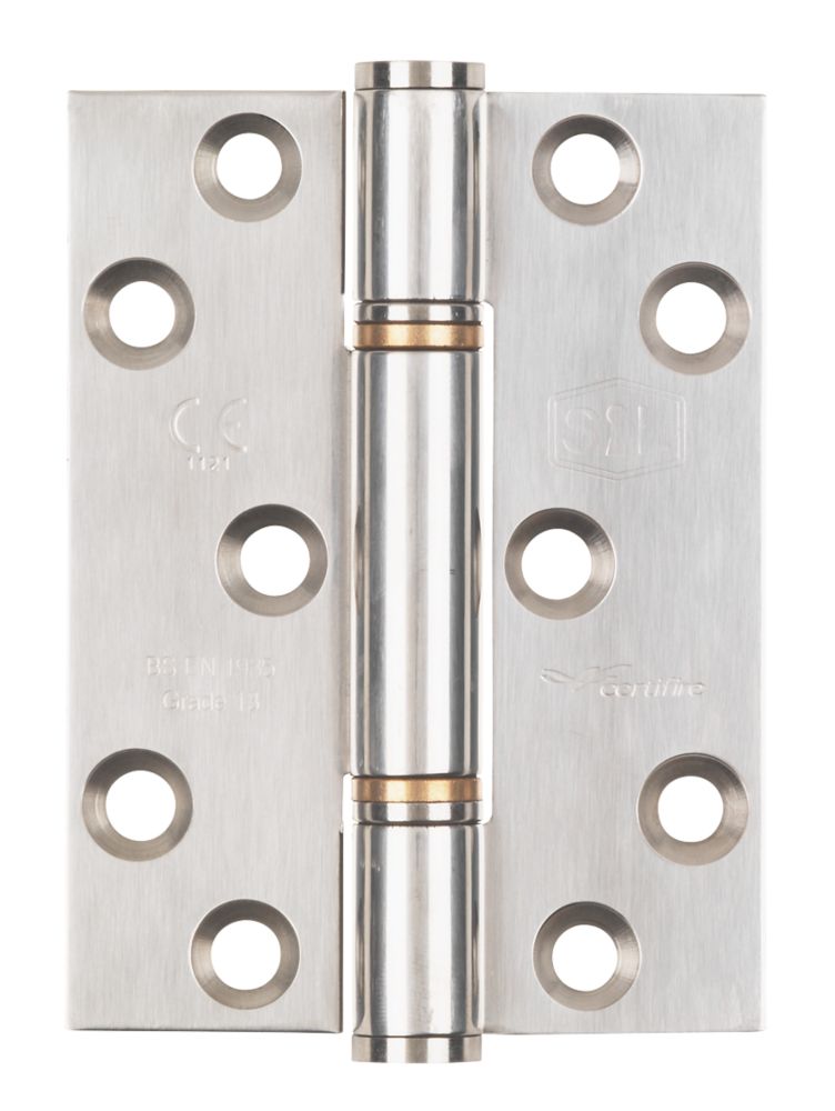 Image of Smith & Locke Polished Stainless Steel Grade 13 Fire Rated Thrust Hinge 102mm x 76mm 2 Pack 