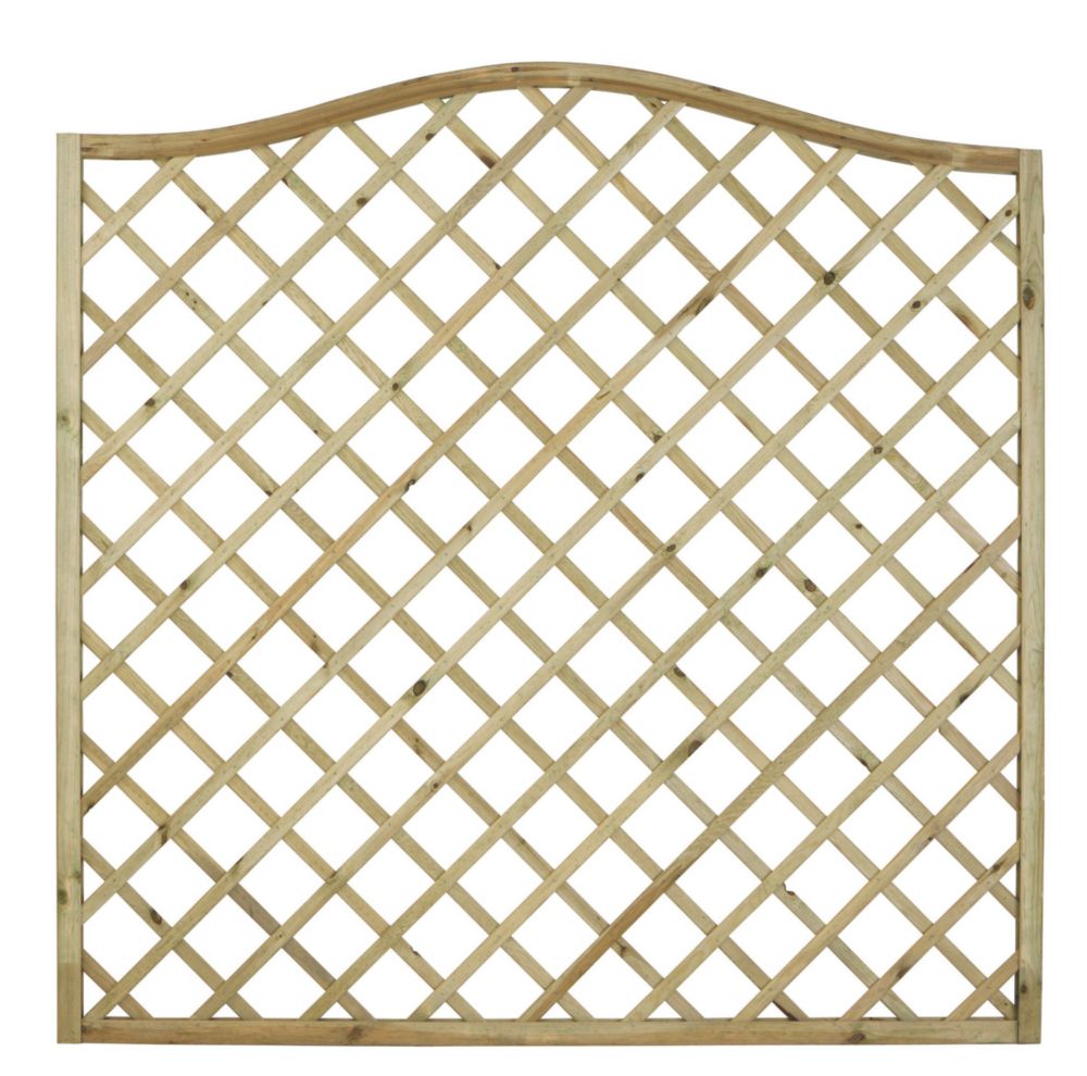 Image of Forest Hamburg Lattice Curved Top Garden Screens 6' x 6' 5 Pack 