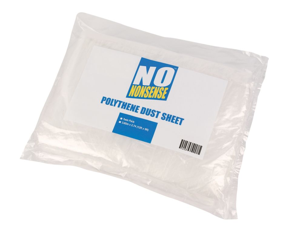 Image of No Nonsense Polythene Dust Sheets 12' x 9' 2 Pack 