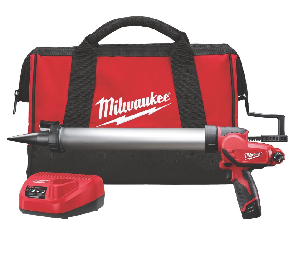 Image of Milwaukee M12 PCG/600A-201B 12V 1 x 2.0Ah Li-Ion RedLithium Cordless Sub-Compact Aluminium Tube Caulking Gun 