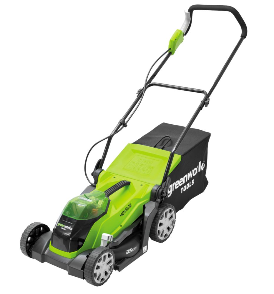 Image of Greenworks 40V 1 x 2.0Ah Li-Ion Cordless 35cm Lawn Mower 