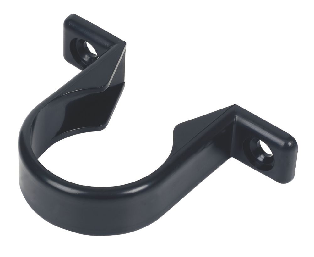 Image of FloPlast Solvent Weld Pipe Clips Black 32mm 20 Pack 