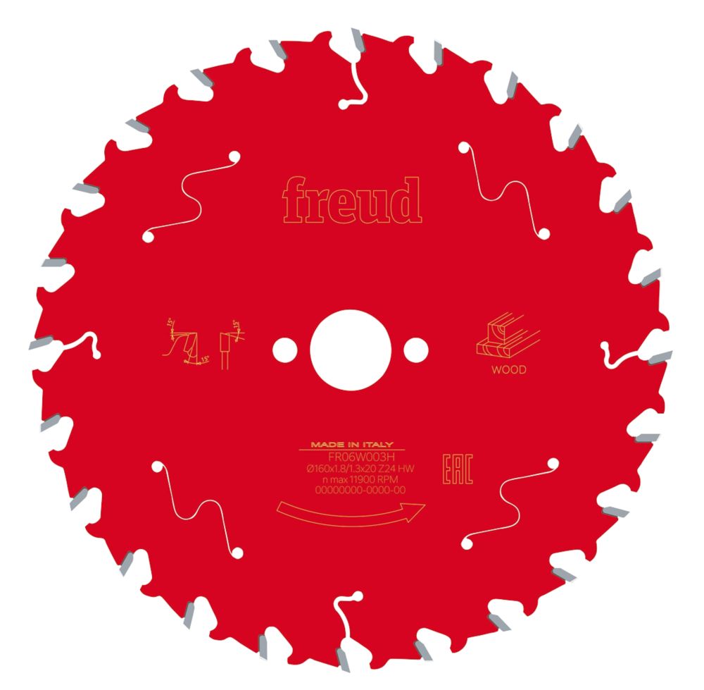 Image of Freud Wood Circular Saw Blade 160mm x 20mm 24T 