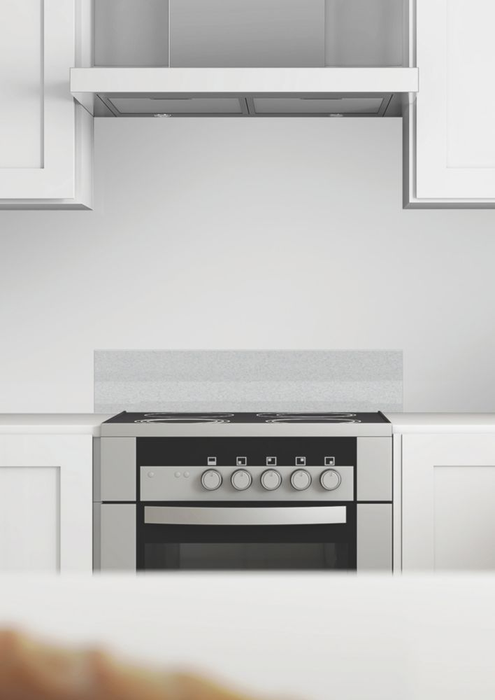 Image of Splashwall Metallic White Upstand 6mm x 200mm x 600mm 