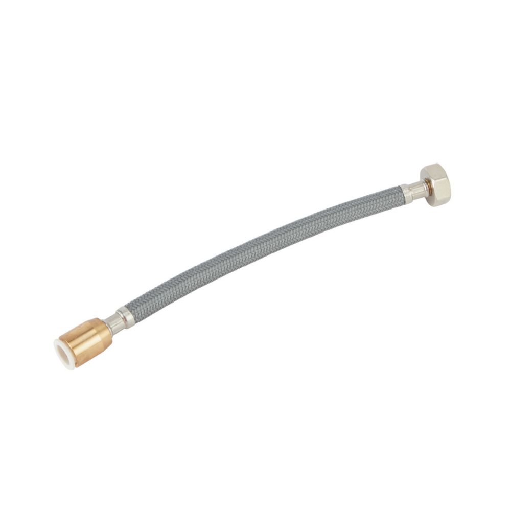 Image of Flomasta Push-Fit Straight Flexible Hose 15mm x 3/4" x 300mm 