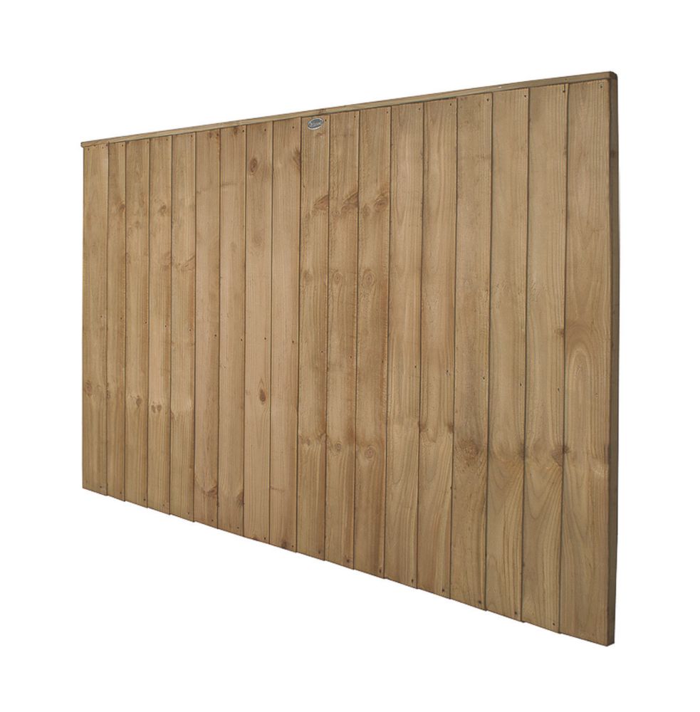 Image of Forest Vertical Board Closeboard Garden Fencing Panel Natural Timber 6' x 4' Pack of 3 