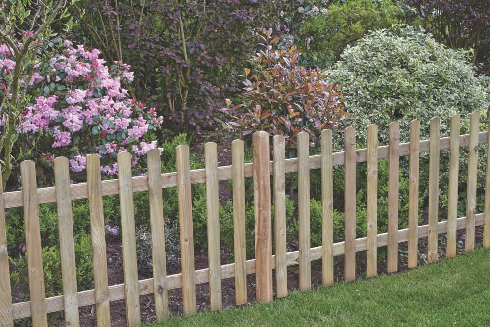 Image of Forest Ultima Picket Fence Panel Natural Timber 6' x 3' Pack of 4 