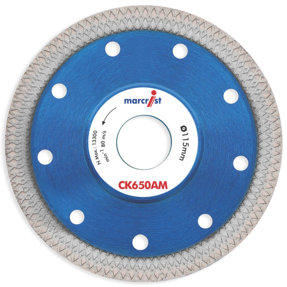 Image of Marcrist CK650 Tile Cordless Angle Grinder Diamond Tile Blade 115mm x 22.23mm 