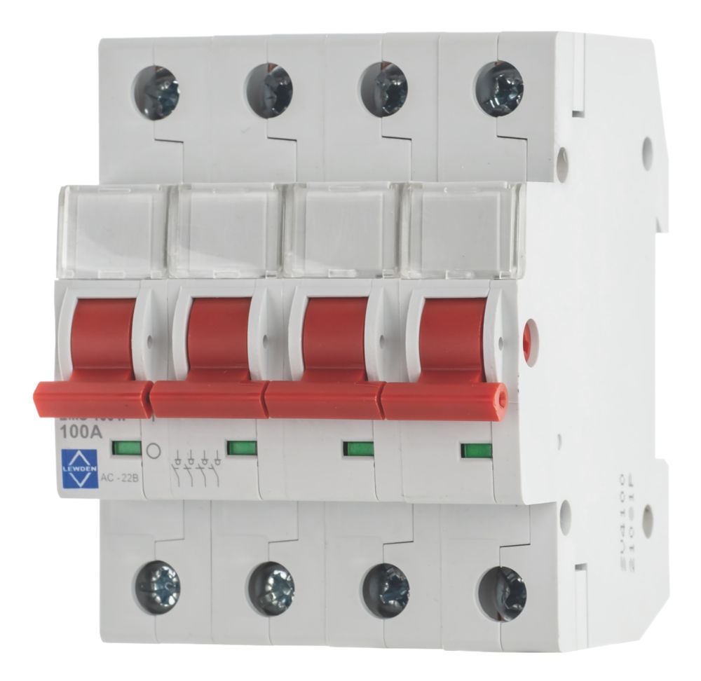 Image of Lewden 100A 4-Pole 3-Phase Mains Switch Disconnector 