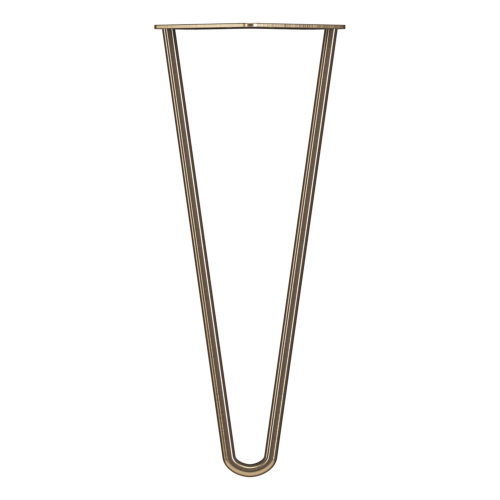 Image of Rothley 2-Pin Hairpin Worktop Leg Antique Brass 350mm 
