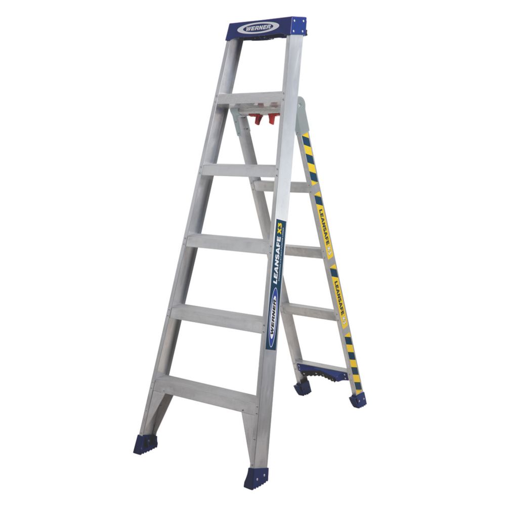 Image of Werner LEANSAFE X3 2-Section 3-Way Aluminium Combination Ladder 2.9m 