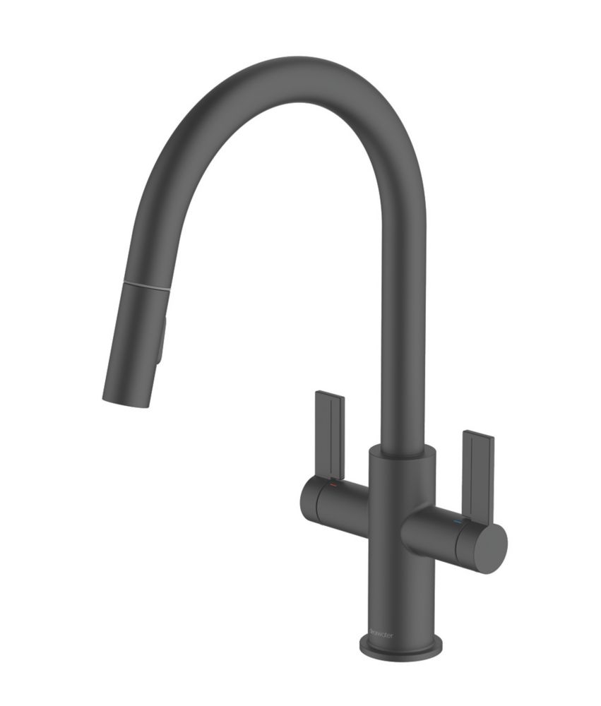 Image of Clearwater Kira KIR30MB Double Lever Tap with Twin Spray Pull-Out Matt Black 