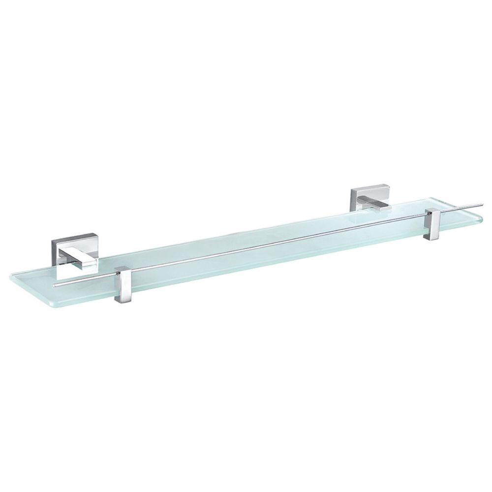Image of Aqualux Epsom Chrome Brass Glass Shelf 635mm x 70mm x 145mm 