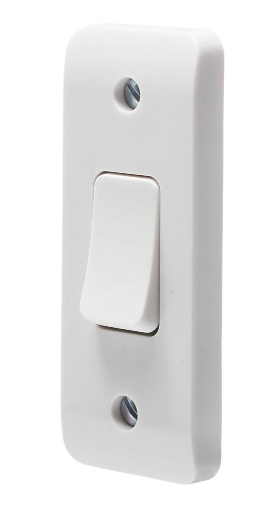 Image of Crabtree Instinct 10AX 1-Gang 2-Way Architrave Switch White 