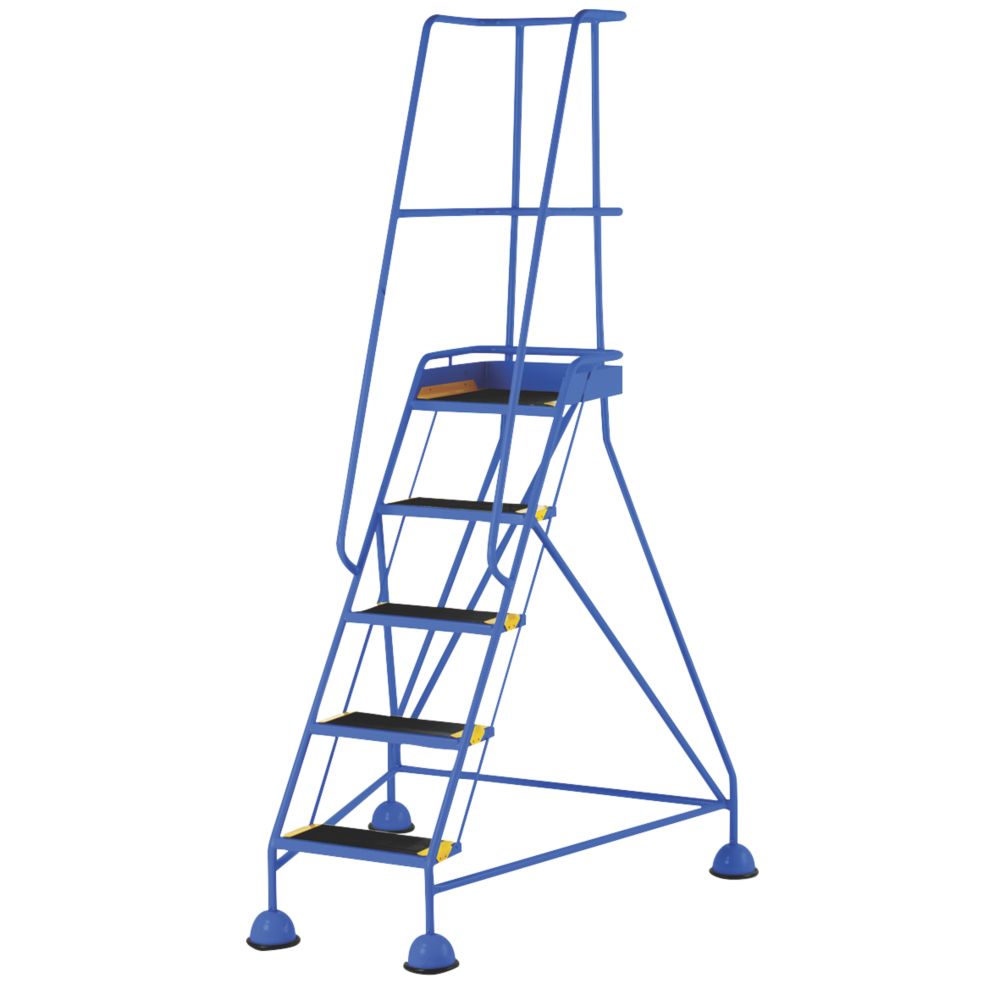 Image of TB Davies Stepmobile Plus Steel 5-Treads Blue Warehouse Steps 1.27m 