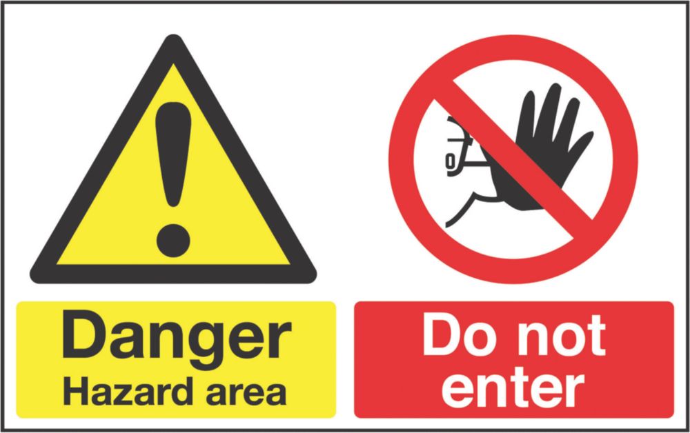 Image of "Danger Hazard Area" Sign 300mm x 500mm 