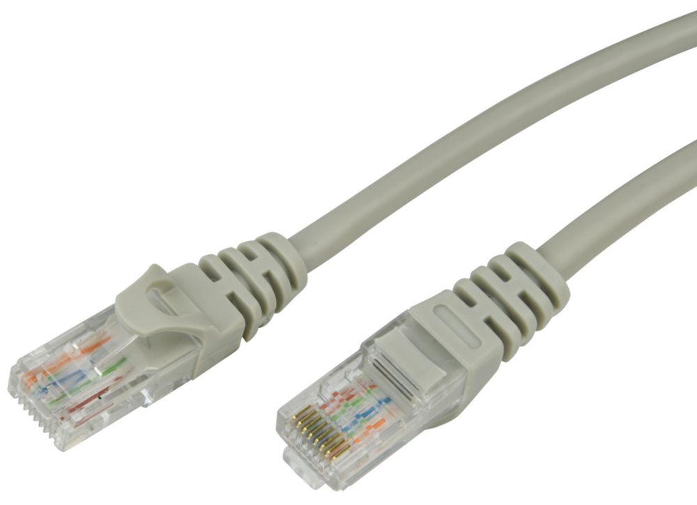 Image of Beige Unshielded RJ45 Cat 5e Ethernet Cable 1m 10 Pack 
