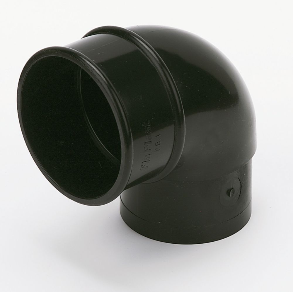 Image of FloPlast 92.5Â° Round Offset Bend Black 68mm 