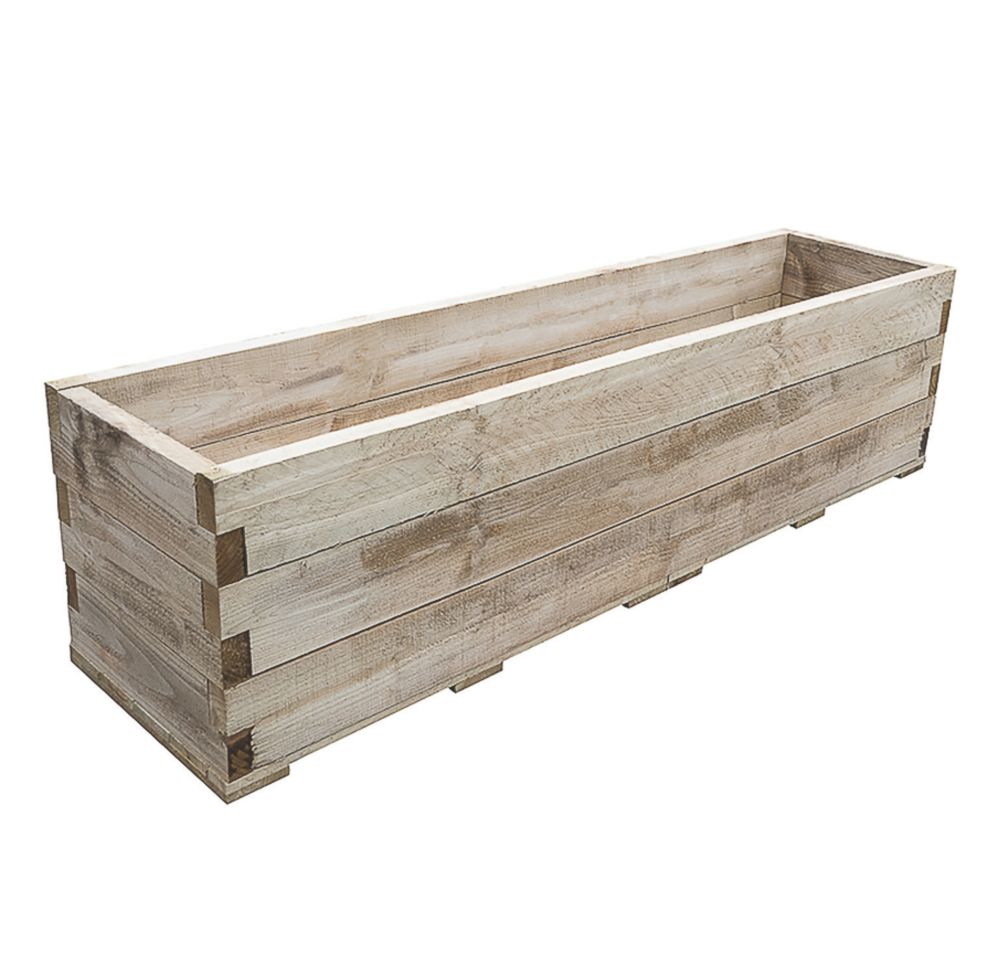 Image of Forest Caledonian Trough Garden Planter Natural Timber 1800mm x 448mm x 448mm 
