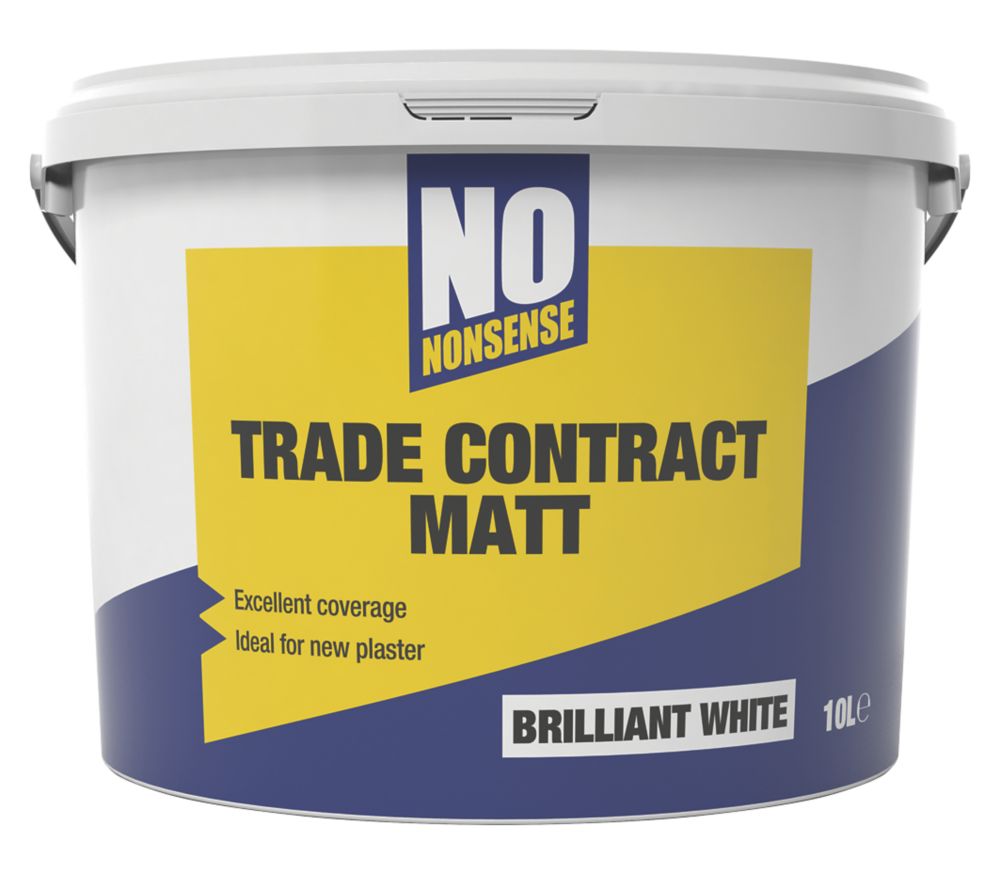 Image of No Nonsense Matt Brilliant White Emulsion Contract Paint 10Ltr 