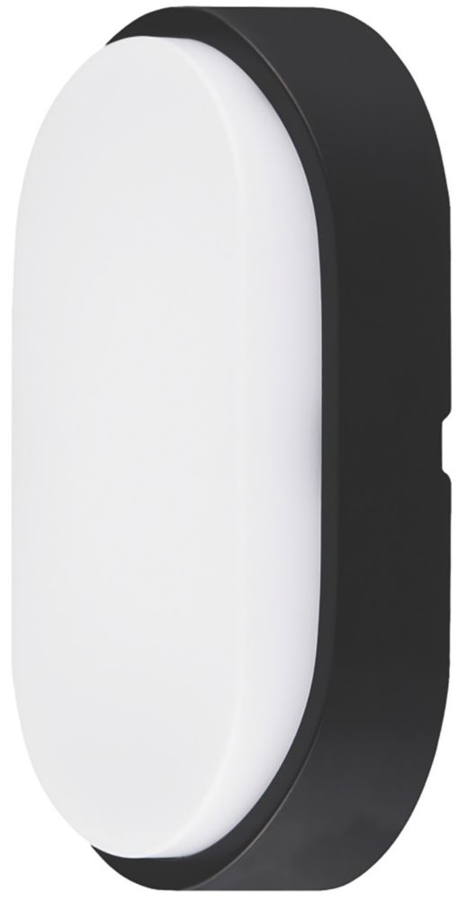 Image of Luceco Eco Indoor & Outdoor Oval LED Decorative Bulkhead Black / White 10W 700lm 