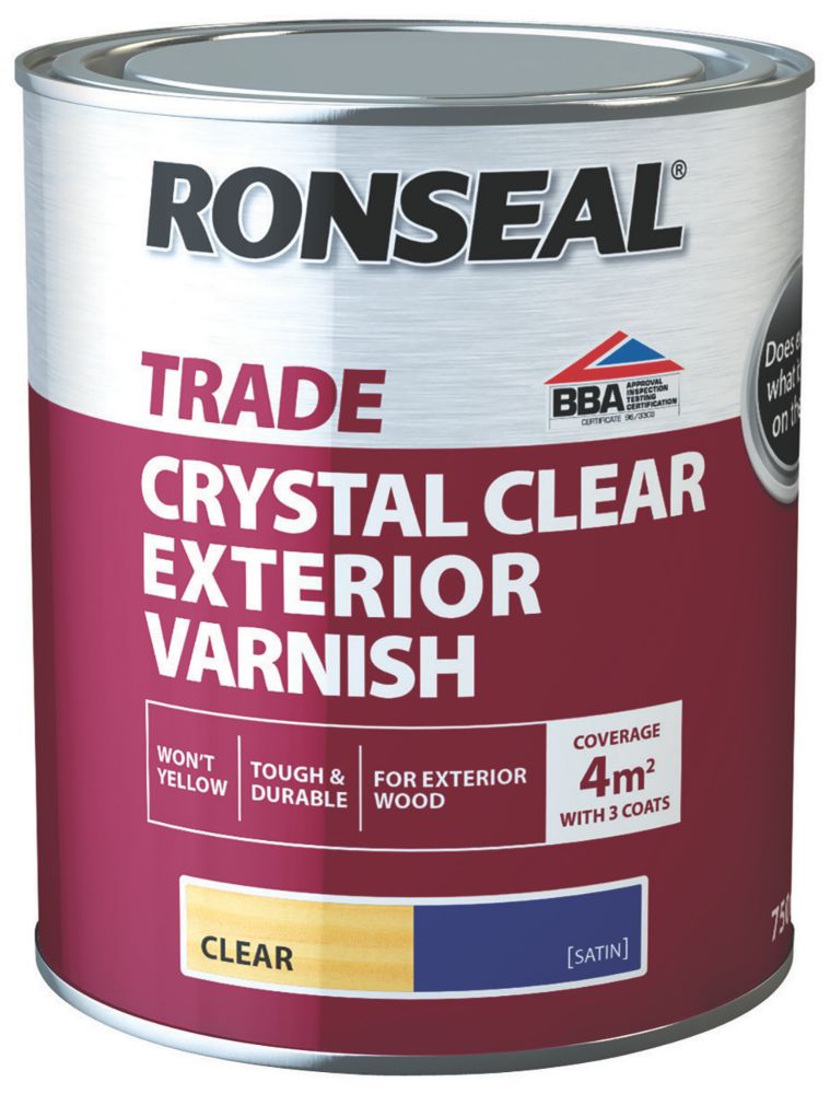 Image of Ronseal Trade Exterior Varnish Satin Clear 750ml 