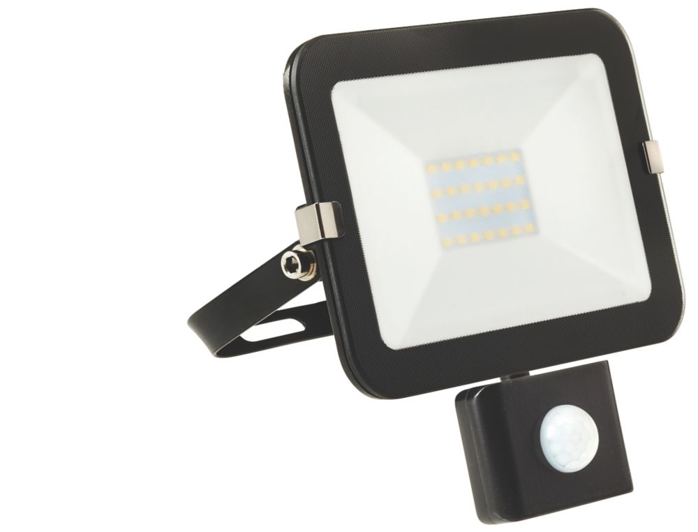 Image of Brackenheath iSpot Outdoor LED Slim Floodlight With PIR Sensor Black 20W 1800lm 