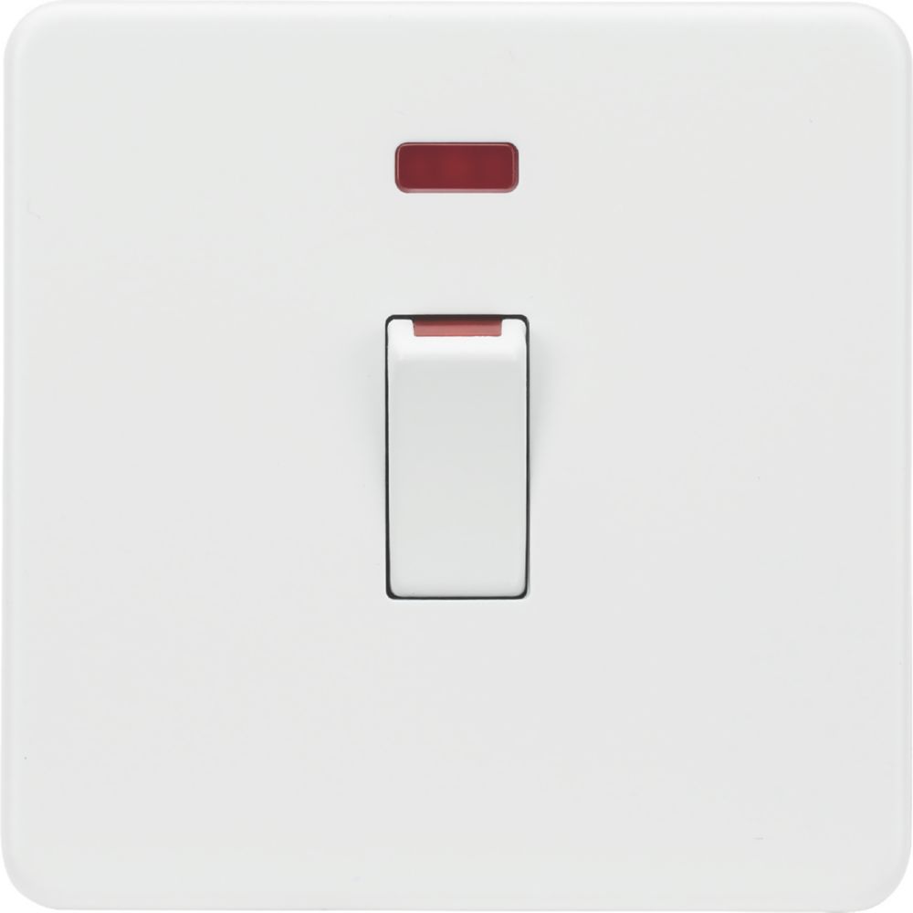 Image of Knightsbridge 45A 1-Gang DP Control Switch Matt White with LED 