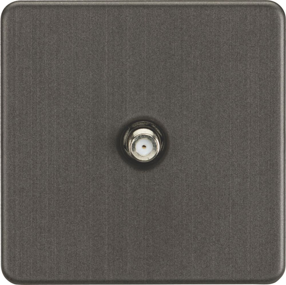 Image of Knightsbridge 1-Gang F-Type Satellite Socket Smoked Bronze 