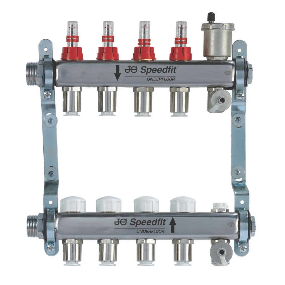 Image of JG Speedfit 4 Port Manifold Set Chrome 