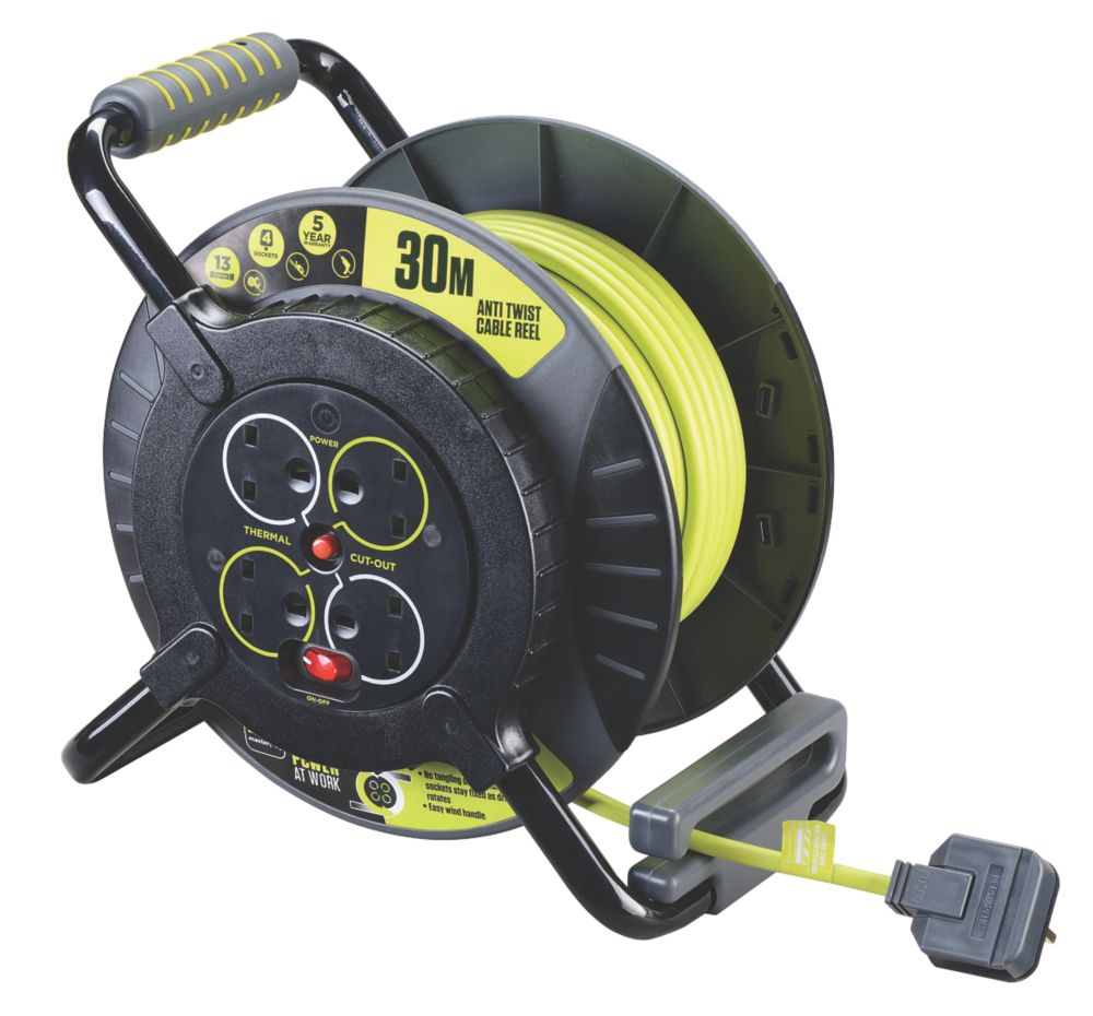 Image of PRO XT OATFU30134SL 13A 4-Gang 30m Cable Reel 240V 