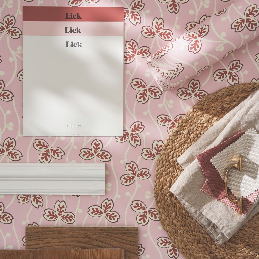 Image of LickPro Pink Clover 02 Wallpaper Roll 70cm x 10m 